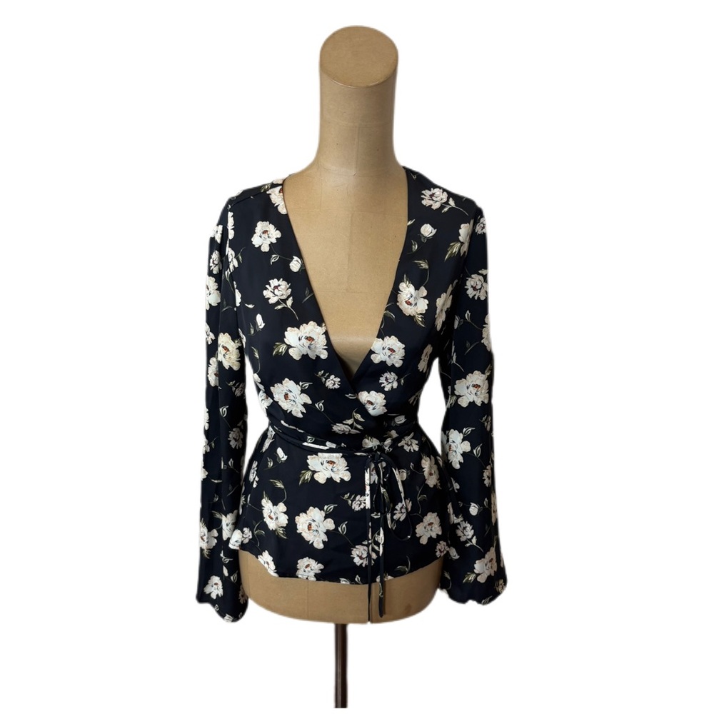 L'Academie Eliot Wrap Blouse Size Small
